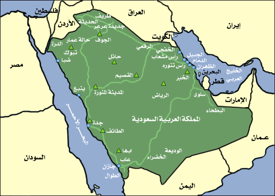 خريطة السعودية .. أبرز المعلومات الجغرافية عن المملكة