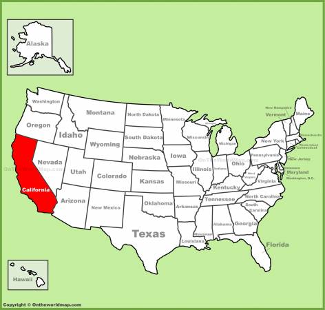أين تقع ولاية كاليفورنيا